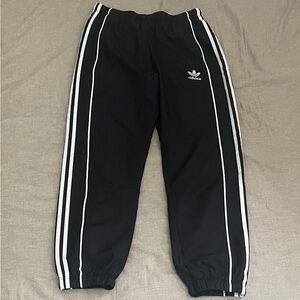 Adidas Black Joggers with White Stripes